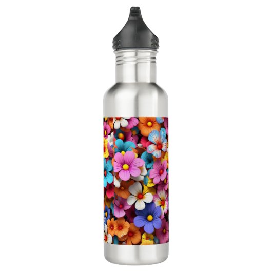 Farbige Hübsche Blume Muster-20240 Edelstahlflasche (Rechts)