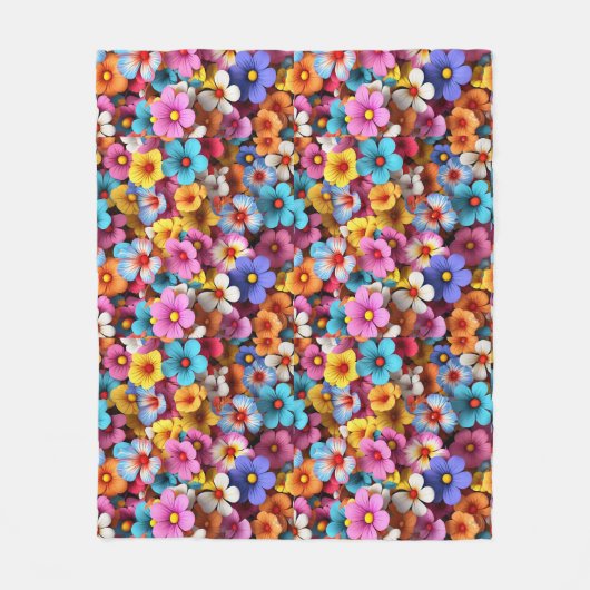 Farbige Hübsche Blume Muster-20240 Fleecedecke (Vorderseite)