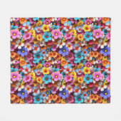 Farbige Hübsche Blume Muster-20240 Fleecedecke (Vorderseite (Horizontal))