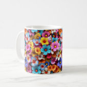 Farbige Hübsche Blume Muster-20240 Kaffeetasse (Vorderseite Links)