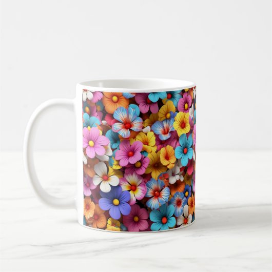 Farbige Hübsche Blume Muster-20240 Kaffeetasse (Links)