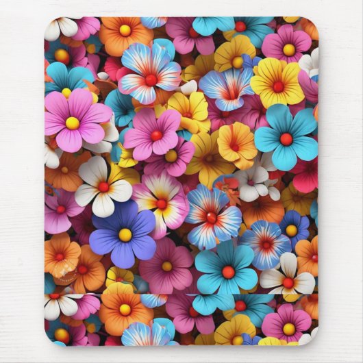 Farbige Hübsche Blume Muster-20240 Mousepad (Vorne)