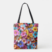 Farbige Hübsche Blume Muster-20240 Tasche (Rückseite)
