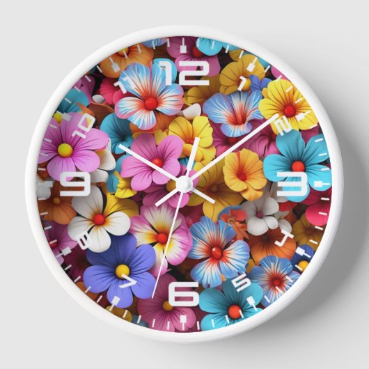 Farbige Hübsche Blume Muster-20240 Uhr (Vorderseite)