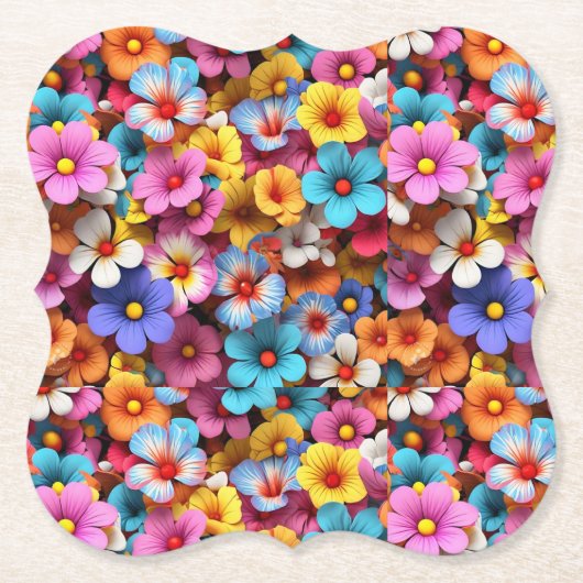 Farbige Hübsche Blume Muster-20240 Untersetzer (Vorderseite)