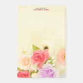 Farbige Hübsche Blume | Personalisiert Post-it Klebezettel (Vorderseite)