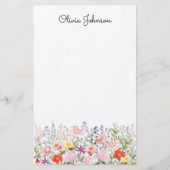 Farbige hübsche Blumen Blumengarten Personalisiert Briefpapier (Vorderseite)