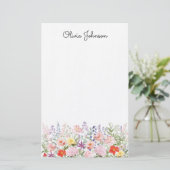 Farbige hübsche Blumen Blumengarten Personalisiert Briefpapier (Stehend Vorderseite)