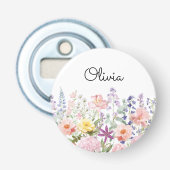 Farbige hübsche Blumen Blumengarten Personalisiert Flaschenöffner (Vorderseite)