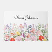 Farbige hübsche Blumen Blumengarten Personalisiert Fußmatte (Vorderseite)
