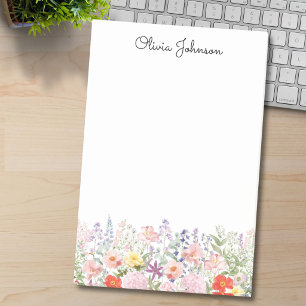 Farbige hübsche Blumen Blumengarten Personalisiert Post-it Klebezettel