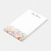 Farbige hübsche Blumen Blumengarten Personalisiert Post-it Klebezettel (angewinkelt)