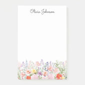 Farbige hübsche Blumen Blumengarten Personalisiert Post-it Klebezettel (Vorderseite)