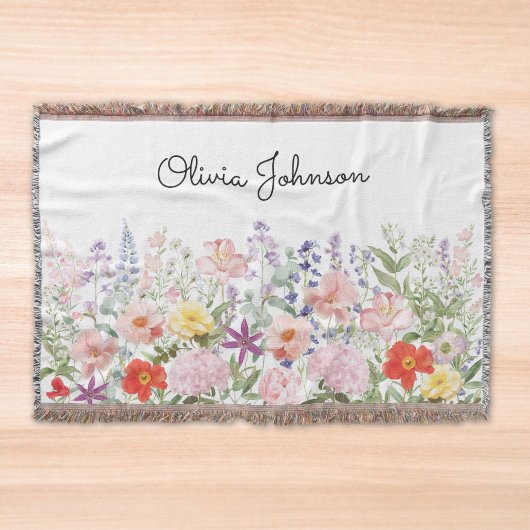 Farbige Hübsche Blumen Florale Gärten Personalisie Decke