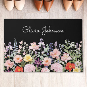 Farbige Hübsche Blumen Florale Garten Personalisie Fußmatte