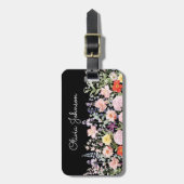 Farbige hübsche Blumen Florale Gärten Personalisie Gepäckanhänger (Vorderseite vertikal)
