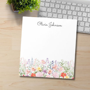 Farbige Hübsche Blumen Florale Gärten Personalisie Notizblock