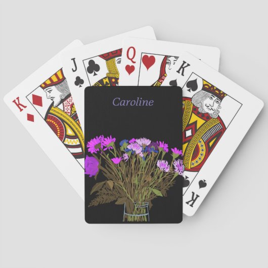 Farbige Hübsche Frühling Blume Bouquet für sie Spielkarten (Rückseite)