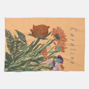 Farbige hübsche Frühlingsblumen + benutzerdefinier Geschirrtuch