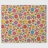 Farbige hübsche Frühlingsblumen - Geschenkpapierro Geschenkpapier (Flach)