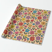 Farbige hübsche Frühlingsblumen - Geschenkpapierro Geschenkpapier (Ungerollt)