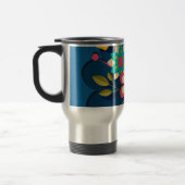 Farbige hübsche moderne Blumenbouquet auf Blau Reisebecher (Links)