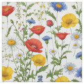 Farbige Hübsche Wildblume Gemusterte Blüte Stoff (Muster)