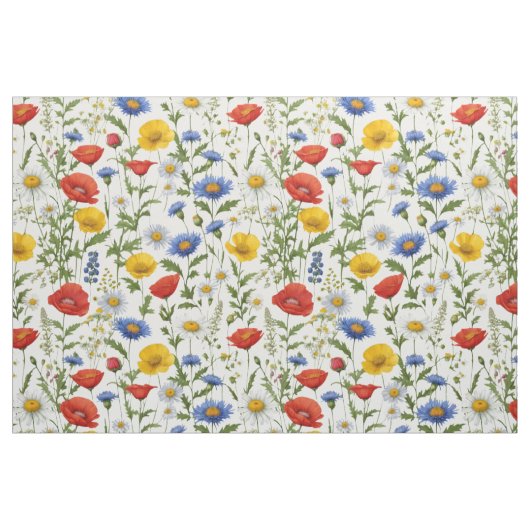 Farbige Hübsche Wildblume Gemusterte Blüte Stoff (Fat Quarter (45,7 x 55,9 cm))