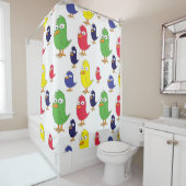 Farbige Hühner Duschvorhang (Beispiel)