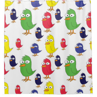 Farbige Hühner Duschvorhang