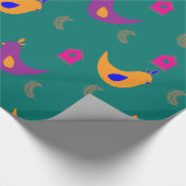 Farbige Hühner Geschenkpapier (Ecke)