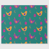 Farbige Hühner Geschenkpapier (Flach)
