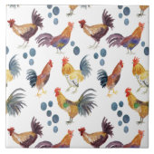 Farbige Hühner und Eiermuster Fliese (Vorderseite)