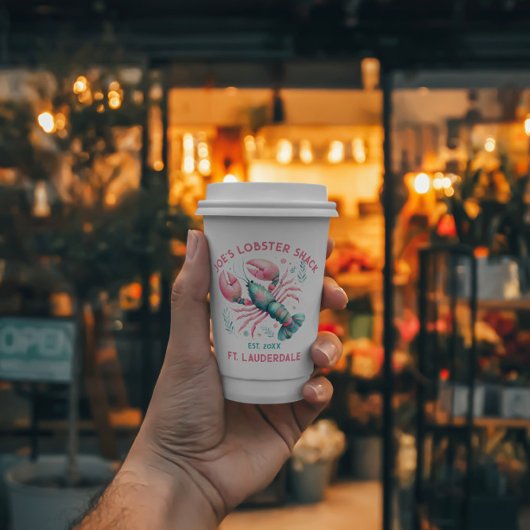 Farbige Hummer - Benutzerdefinierter Text Pappbecher