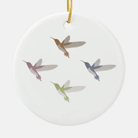 Farbige Hummingvögel Keramikornament (Vorne)