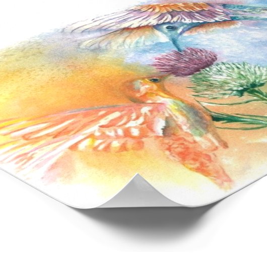 Farbige Hummingvögel Poster (Ecke)