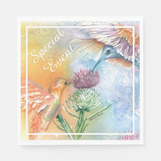 Farbige Hummingvögel Serviette (Vorderseite)