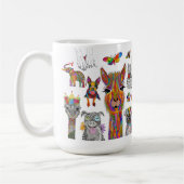 Farbige Hunde, Katzen und Tasse des Tiersortiments (Links)