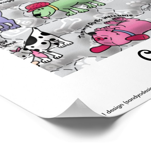 Farbige Hunde Poster (Ecke)
