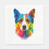 Farbige Hundekunst Serviette (Vorderseite)