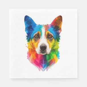 Farbige Hundekunst Serviette