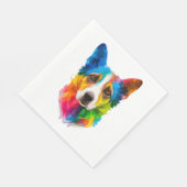 Farbige Hundekunst Serviette (Ecke)