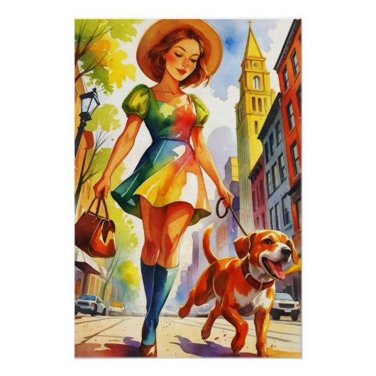 Farbige Hundewander-Duo Poster (Vorderseite)