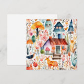 Farbige Hütte Dankeskarte (Vorne/Hinten)