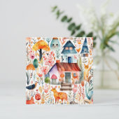 Farbige Hütte Dankeskarte (Stehend Vorderseite)