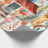 Farbige Hütte Geschenkpapier (Ecke)