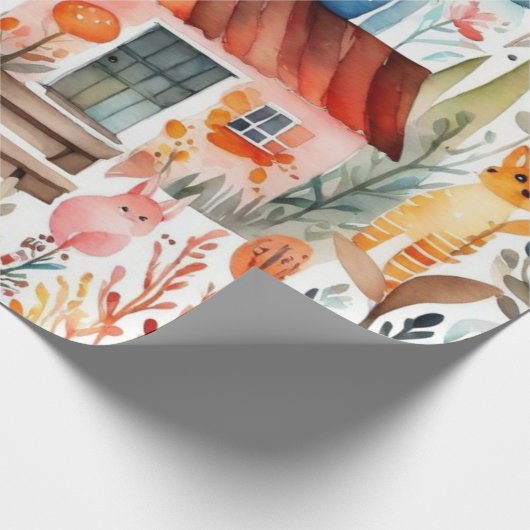 Farbige Hütte Geschenkpapier (Ecke)