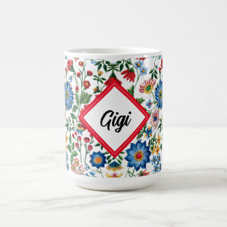 Farbige Hütte-Kern-Blume Kaffeetasse