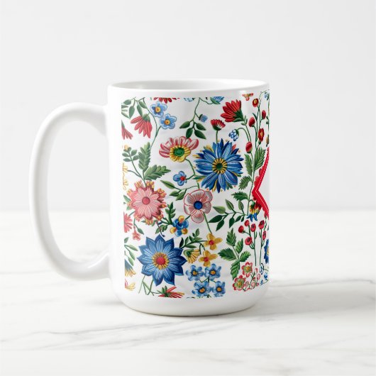 Farbige Hütte-Kern-Blume Kaffeetasse (Links)