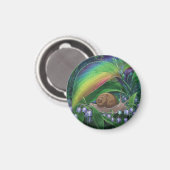 Farbige Hyazinthe-Blätter und Schnecke Magnet (Vorderseite/Rückseite)